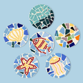 Coastal Sea Life Mosaic 6-Piece Paint by Numbers Placemat