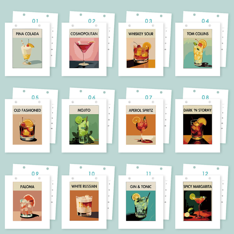 Cocktail Collection Paint by Numbers Calendar