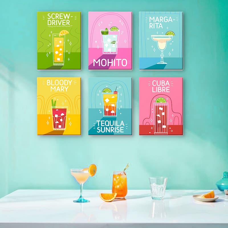 Cocktail Vibes - 6 Mini Paintings