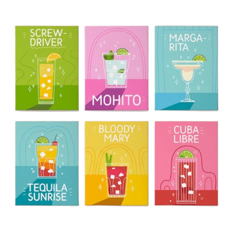 Cocktail Vibes - 6 Mini Paintings
