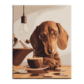 Coffee Time Dachshund Paint by Numbers