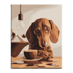 Coffee Time Dachshund Paint by Numbers