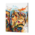 Color Splash Cow Paint by Numbers Kit
