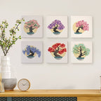 Colorful Bonsai Trees Mini Paint by Numbers