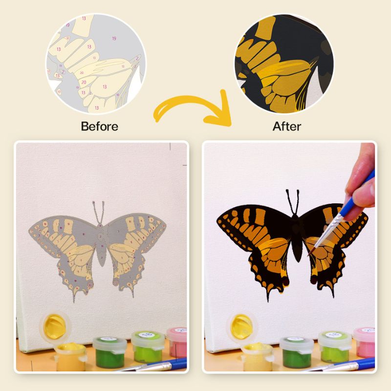Colorful Butterflies Mini Paint by Numbers