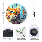 Colorful Cat Portrait Paint by Numbers Clock Kit