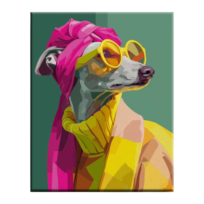 Colorful Diva Dog Paint by Numbers