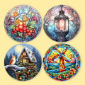 Colorful Winter Moments 4-Piece Paint by Numbers Placemat