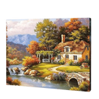 Cottage By the River Paint by Numbers