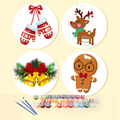 Cozy Christmas Characters 4-Pieces Paint by Numbers Placemat