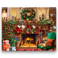 Cozy Christmas Fireplace Paint by Numbers