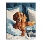 Cozy Dachshund with Cocktail Paint by Numbers