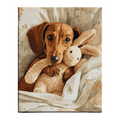 Cozy Dachshund with Teddy Paint by Numbers