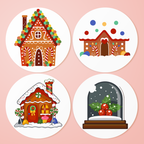 Cozy Gingerbread Christmas 4-Pieces Paint by Numbers Placemat