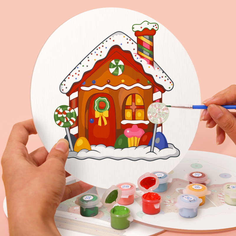 Cozy Gingerbread Christmas 4-Pieces Paint by Numbers Placemat
