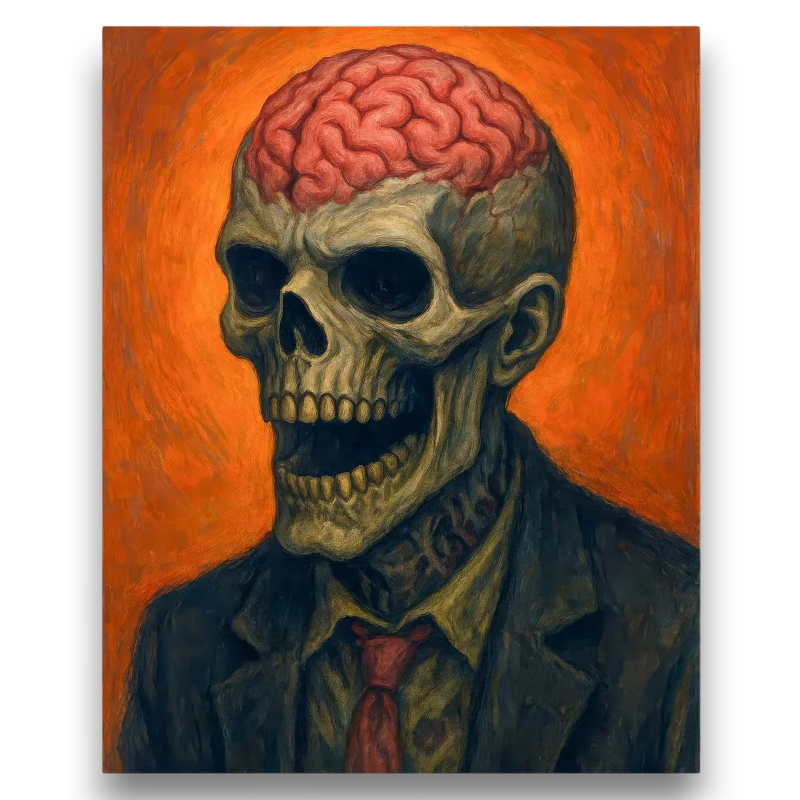 Creepy Brain Zombie Paint by Numbers