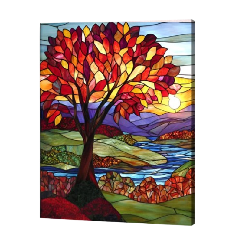 Crimson Sunset Valley Paint by Numbers