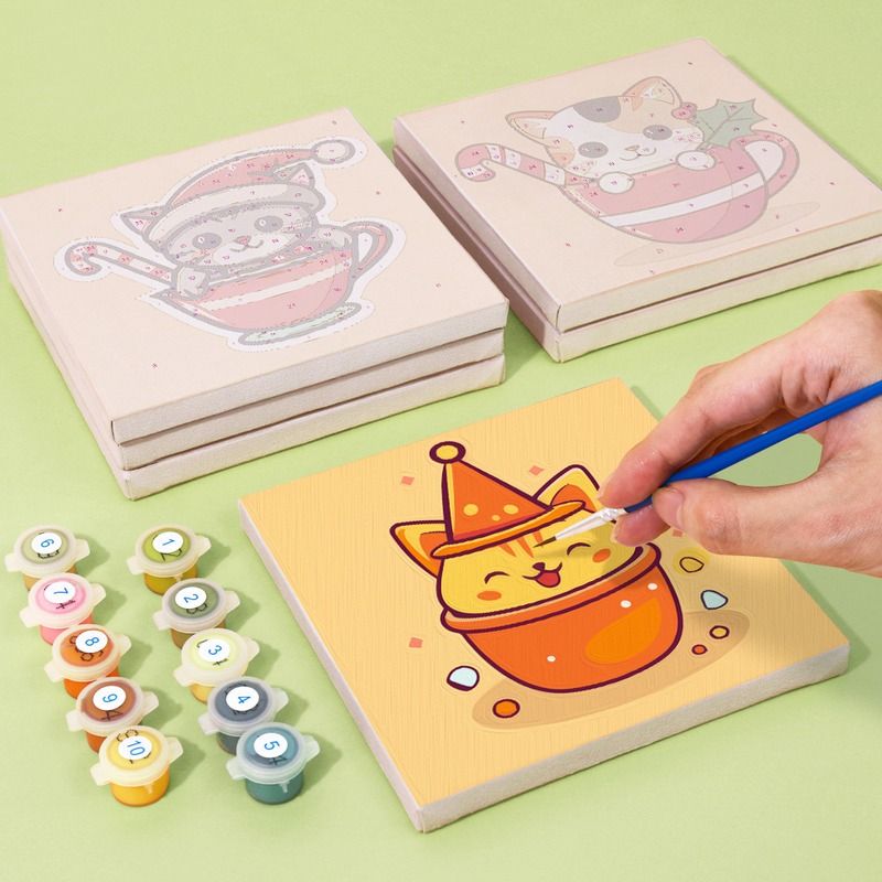 Cute Christmas Cats Mini Paint by Numbers