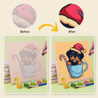 Cute Christmas Puppies Mini Paint by Numbers