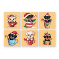 Cute Christmas Puppies Mini Paint by Numbers