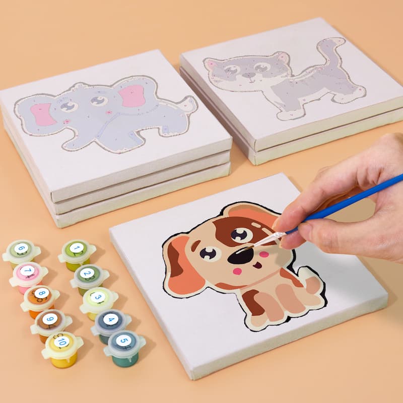 Cute Animal Friends - 6 Mini Paintings