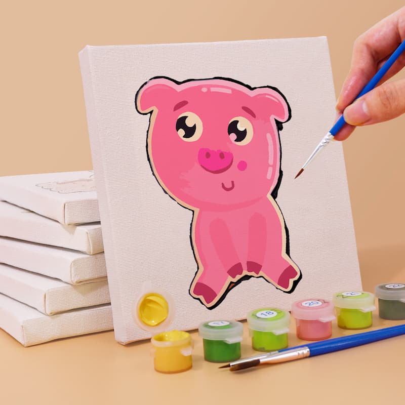 Cute Animal Friends - 6 Mini Paintings