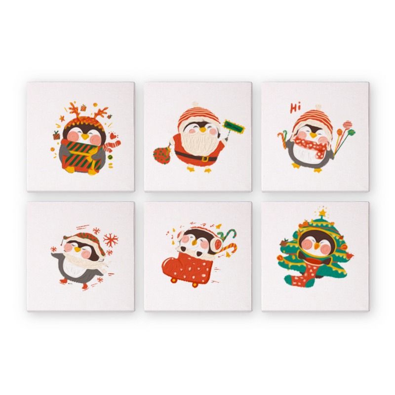 Cute Christmas Penguins Mini Paint by Numbers