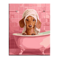 Dachshund Bath Time Paint by Numbers