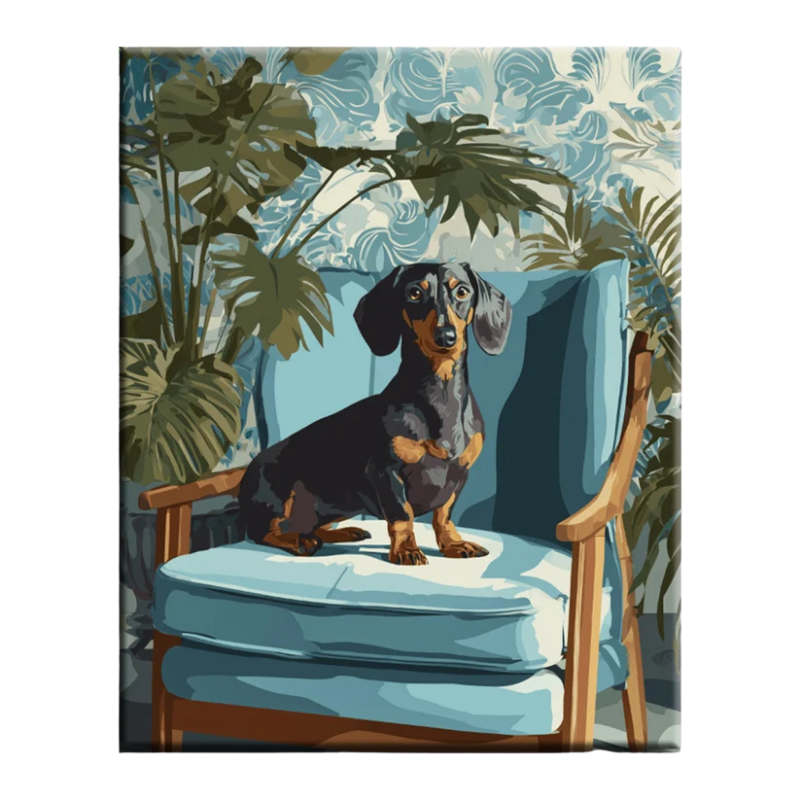 Dachshund on the Armchair Paint by Numbers