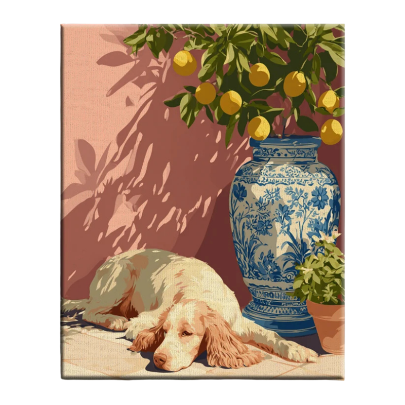 Dog Beneath the Lemon Tree Paint by Numbers