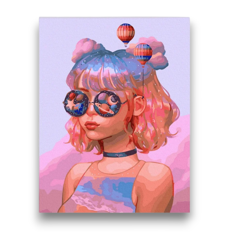 Dreamy Cosmic Girl Paint by Numbers