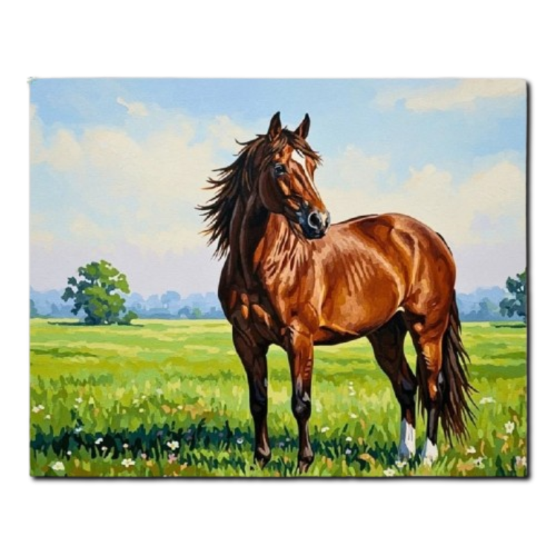 Elegant Brown Horse Paint by Numbers