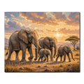 Elephant Family at Sunset Paint by Numbers