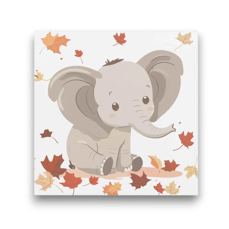 Elephant’s Leafy Day Kids Paint by Numbers