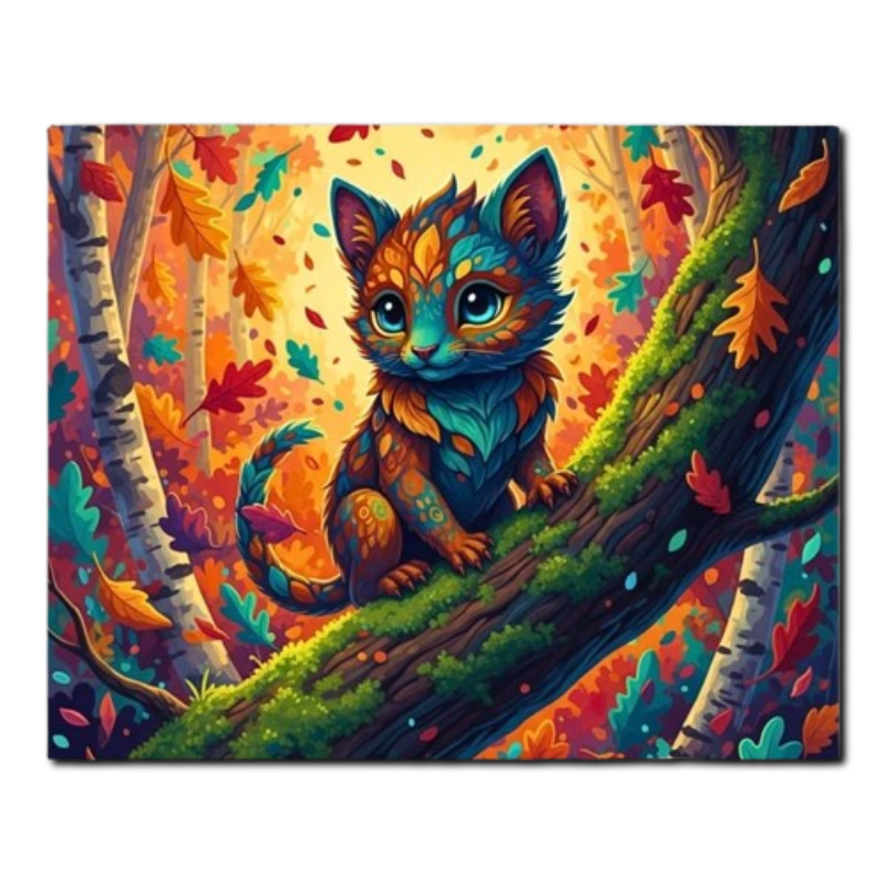 Enchanted Autumn Cat Paint by Numbers