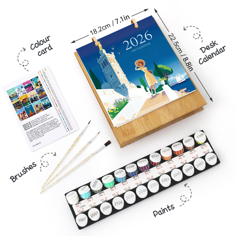 European Travel Paint by Numbers Calendar