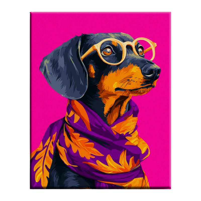 Fashionista Dachshund Paint by Numbers