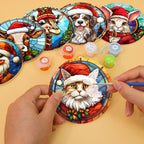 Festive Animals Paint by Numbers Coasters