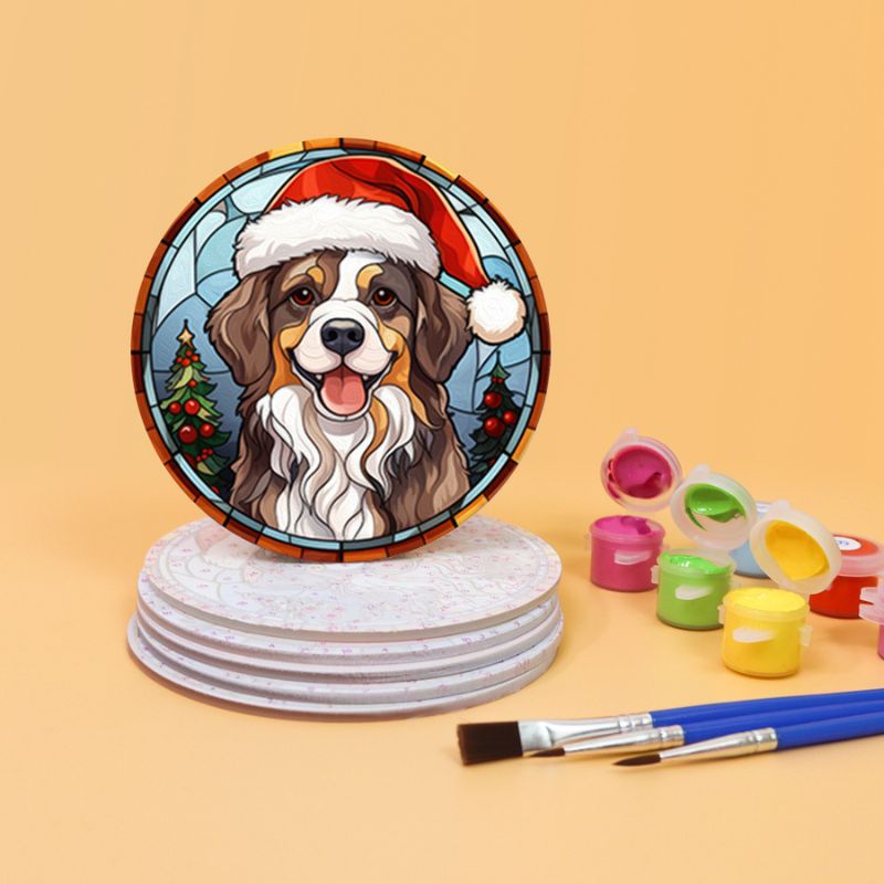 Festive Animals Paint by Numbers Coasters