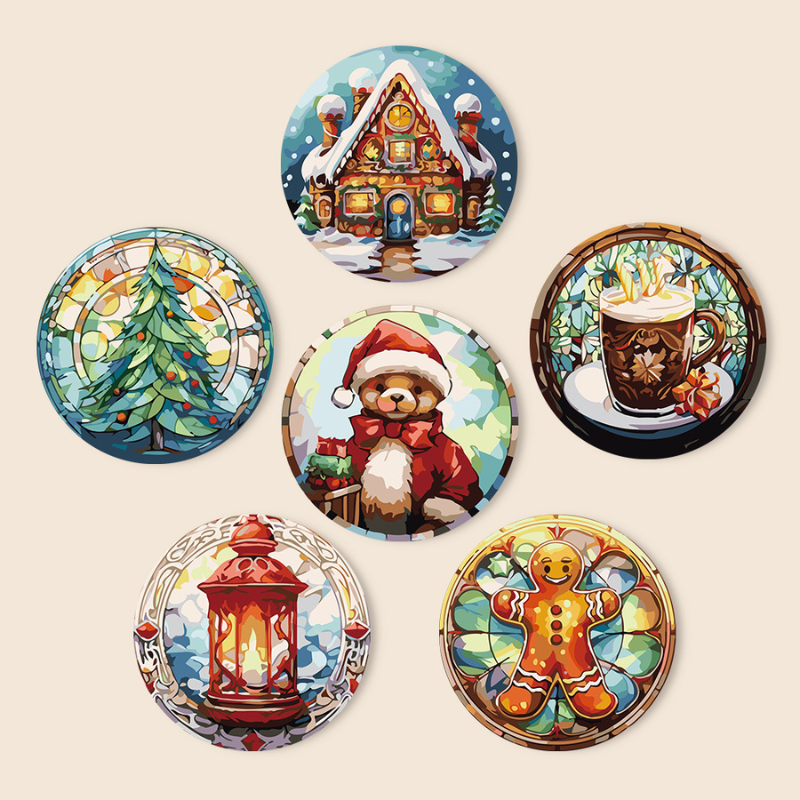 Festive Christmas Favorites 6-Piece Paint by Numbers Placemat
