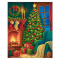 Festive Christmas Fireplace Paint by Numbers