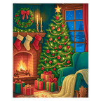 Festive Christmas Fireplace Paint by Numbers