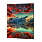 Fiery Sunset Reflections Paint by Numbers