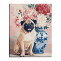 Floral Pug Paint by Numbers