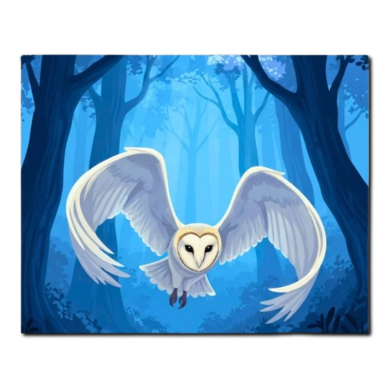 Flying Barn Owl Paint by Numbers