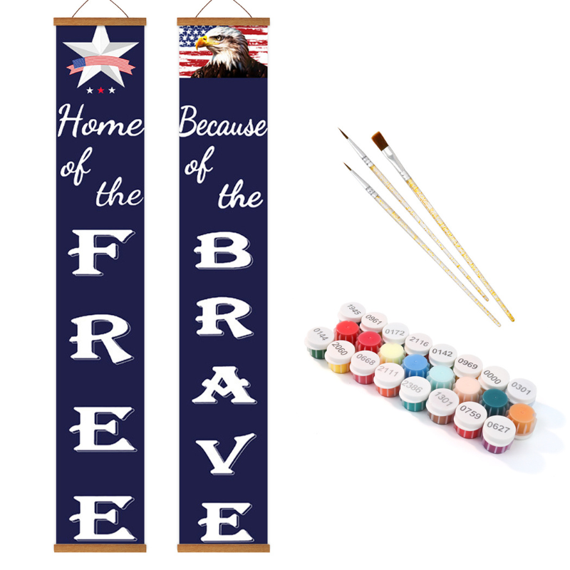 Freedom & Brave Hanging Scroll Paint by Numbers Kit