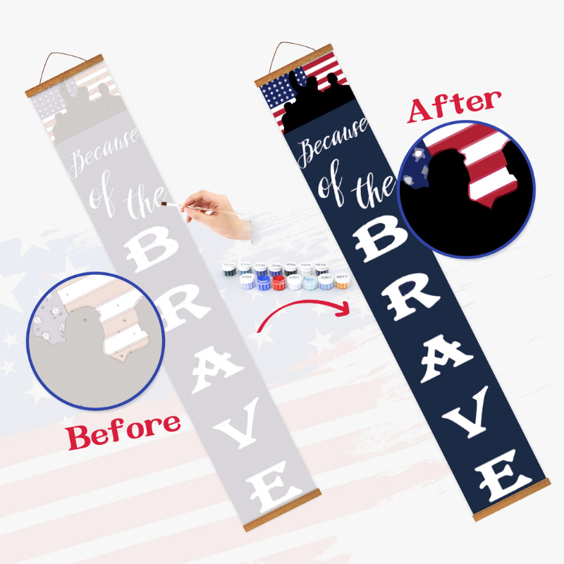Freedom & Brave Hanging Scroll Paint by Numbers Kit