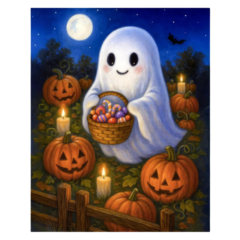 Friendly Ghost Halloween Paint by Numbers