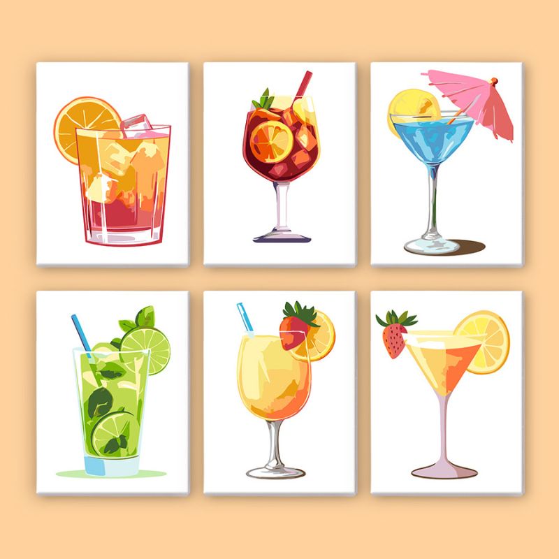 Fruity Cocktails Mini Paint by Numbers