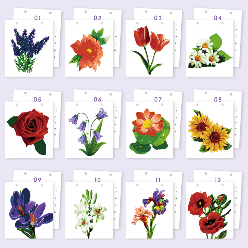 Garden Blooms Paint by Numbers Calendar